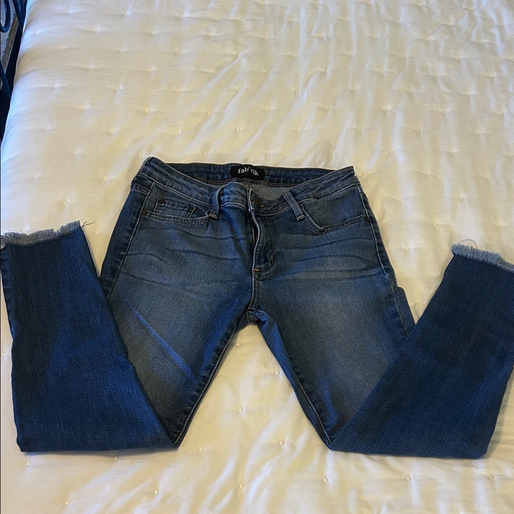 fab'rik Medium Blue Cropped Jeans